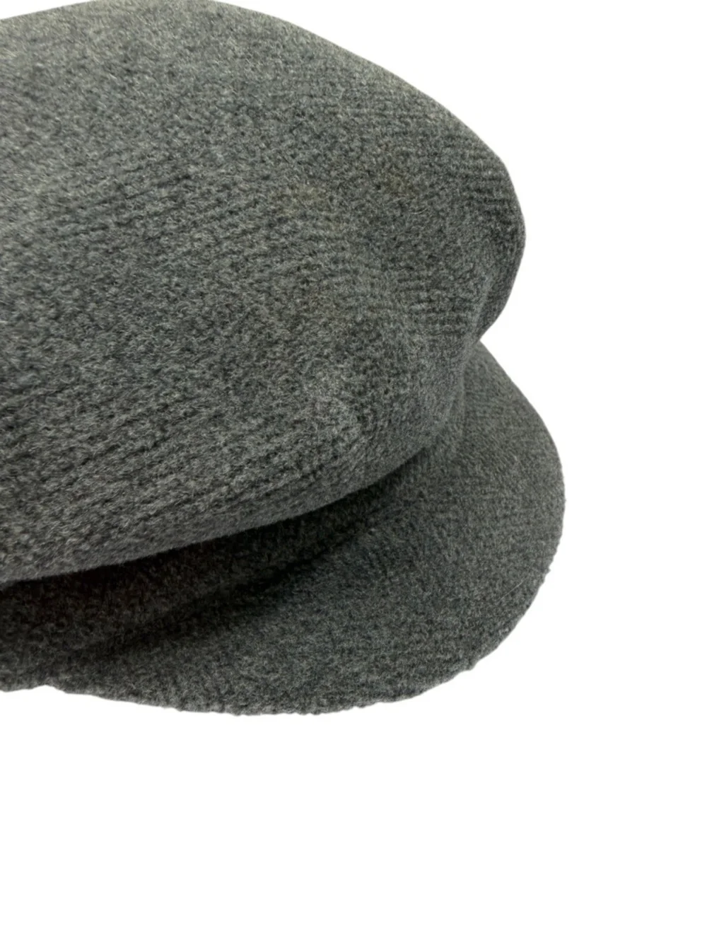 BURBERRY Charcoal Grey 100% Wool Baker Boy Cap Newsboy Hat Metal Chain Logo M